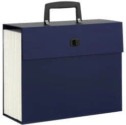 Office Depot® Brand Paper Expanding Case File, 19 Pockets, Letter Paper Size, Blue