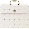 Office Depot® Brand Paper Expanding Case File, 19 Pockets, Letter Paper Size, Pink/Gold Dots