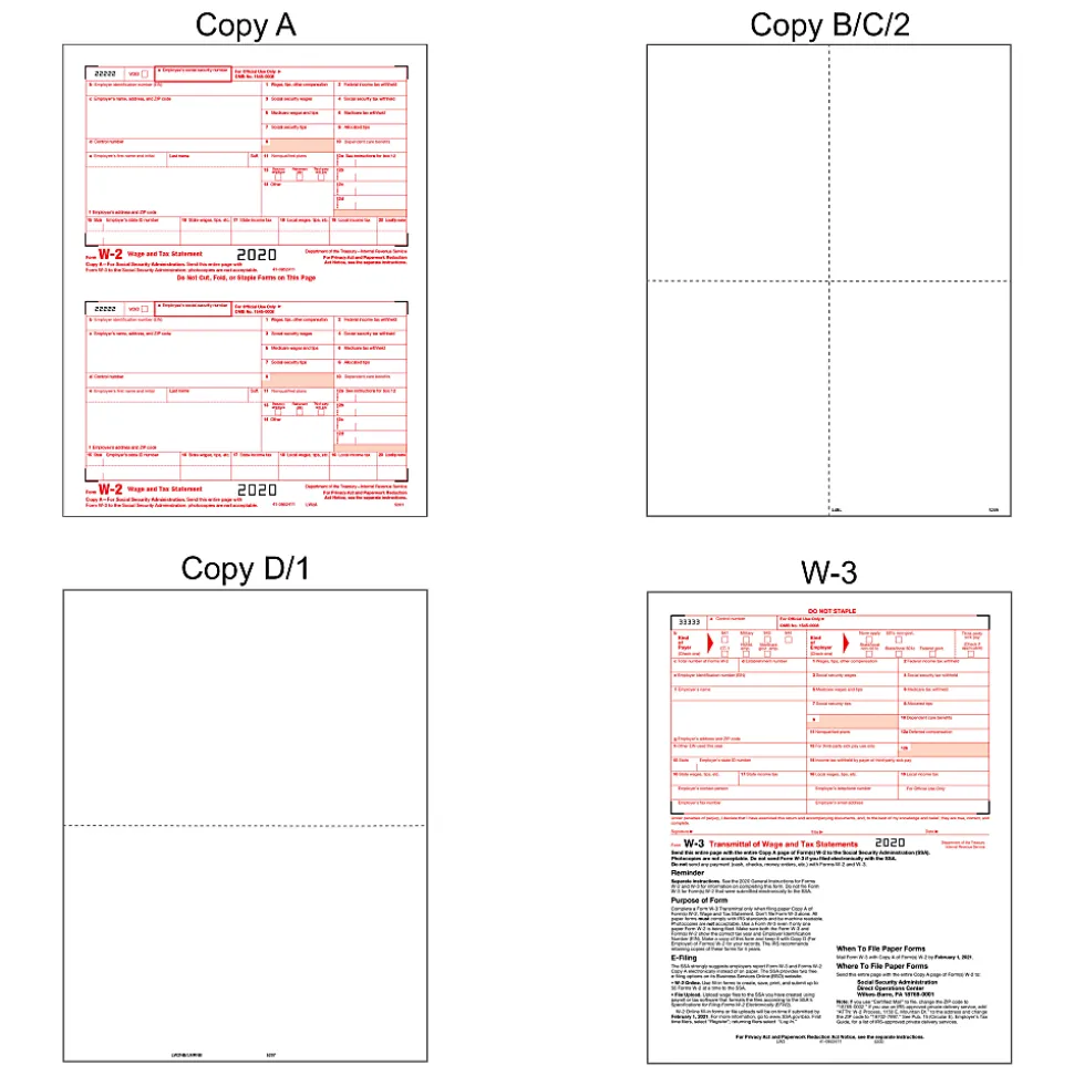 Office Depot® Brand 6-Part W-2/4-Part 1099 Laser Form Sets And Envelopes With LaserLink Software, 8-1/2" x 11", Pack Of 50 Forms