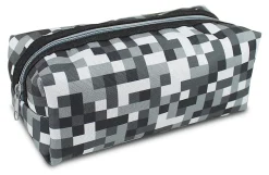 Office DepotĀ® Brand Pencil Pouch, 3-1/5" x 8-1/4", Black/White Pixels