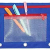 Office Depot® Brand Pencil Pouch With Mesh Window, 7" x 9-3/4", Blue/Red