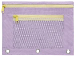 Office Depot® Brand Pencil Pouch With Mesh Window, 7" x 9-3/4", Lavender/Yellow