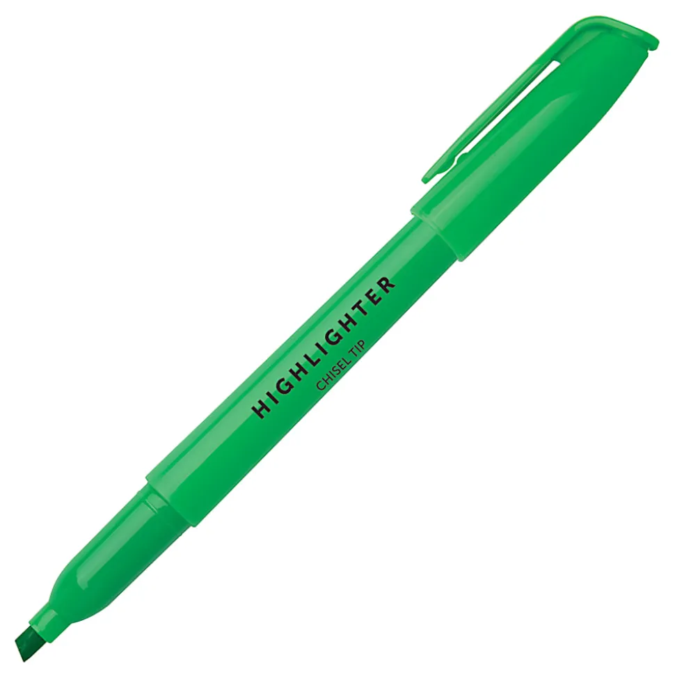 Office Depot® Brand Pen-Style Highlighters, 100% Recycled Plastic Barrel, Assorted Colors, Pack Of 12