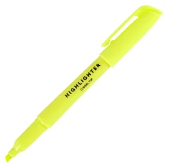 Office Depot® Brand Pen-Style Highlighters, Chisel Point, 100% Recycled Plastic Barrel, Fluorescent Yellow, Pack Of 6