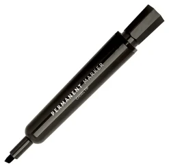 Office DepotĀ® Brand Permanent Markers, Chisel Point, 100% Recycled Plastic Barrel, Black Ink, Pack Of 12