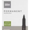 Office Depot® Brand Permanent Markers, Fine Point, 100% Recycled Plastic Barrel, Black Ink, Pack Of 12