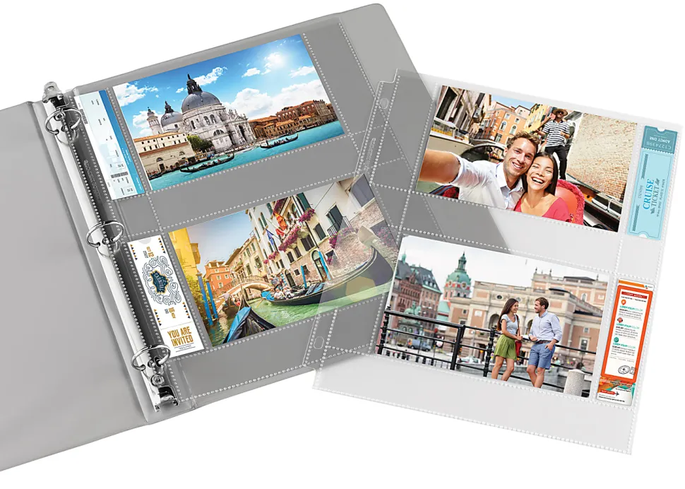 Office Depot® Brand Photo Binder Pages, 4" x 6", Clear, Pack Of 10