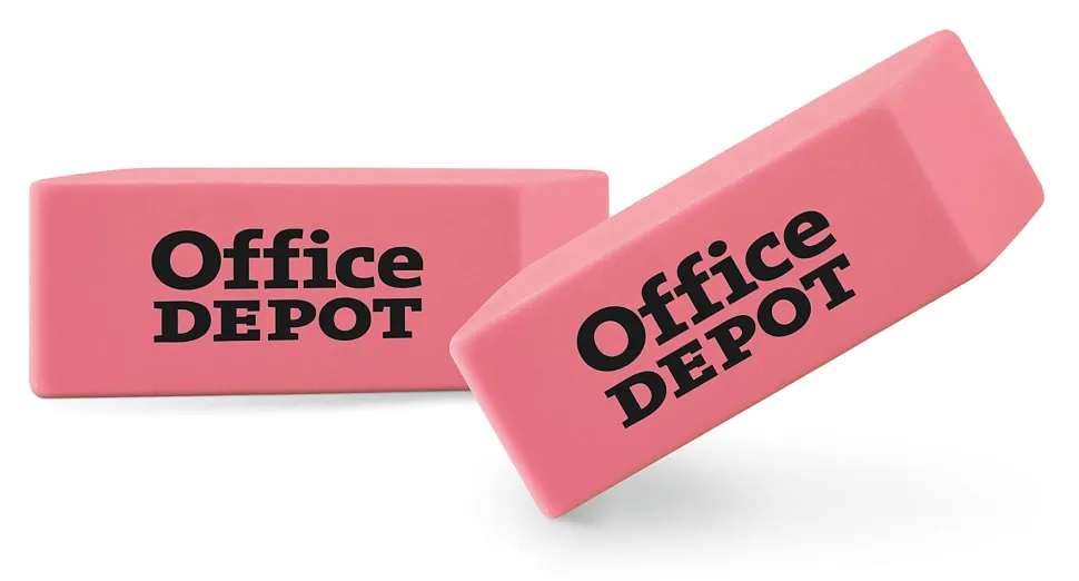 Office Depot® Brand Pink Bevel Erasers, Small, Box Of 36