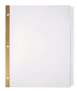 Office Depot® Brand Plain Dividers With Tabs And Labels, White, 8-Tab, Pack Of 25 Sets