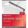 Office Depot® Brand Plain Dividers With Tabs And Labels, White, 5-Tab, Pack Of 25 Sets