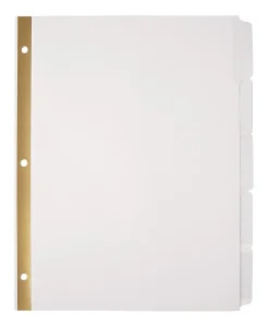 Office Depot® Brand Plain Dividers With Tabs And Labels, White, 5-Tab, Pack Of 25 Sets