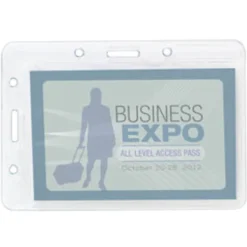 Office Depot® Brand Plastic Convertible Badge Holders, 3 1/2" x 2 1/2", Clear, Pack Of 6
