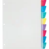 Office Depot® Brand Plastic Dividers With Insertable Rounded Tabs, Assorted Colors, 8-Tab