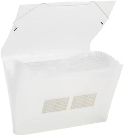 Office Depot® Brand Plastic File, 13 Pocket, Expansion 3-1/2", 8 1/2" x 11", Letter, Clear, Pack of 1