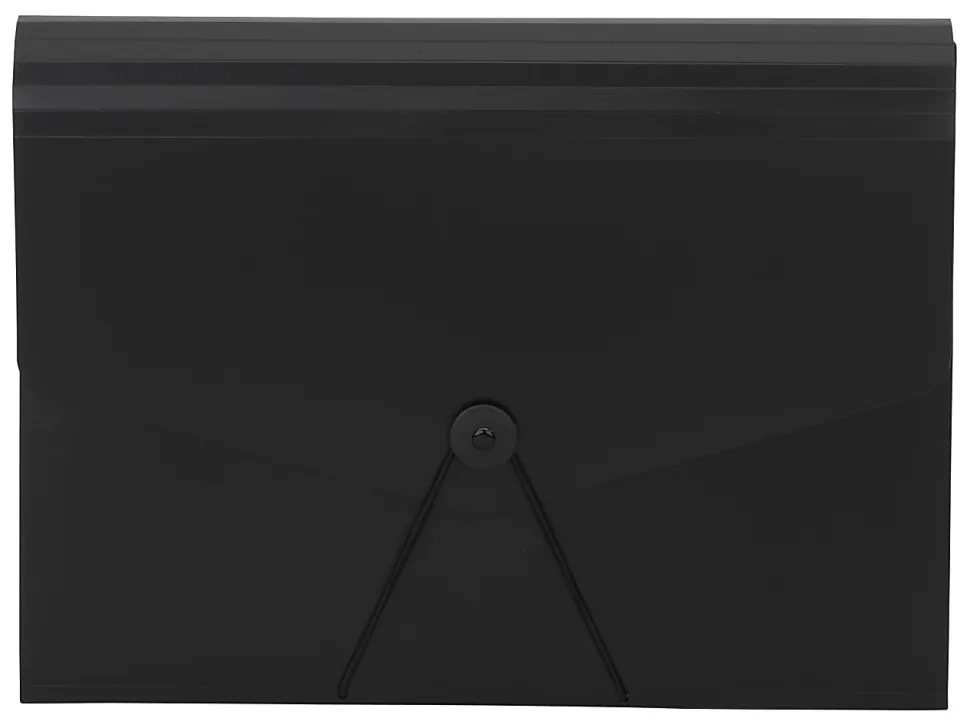 Office Depot® Brand Plastic File, 13 Pocket, Expansion 5-1/2", 8 1/2" x 11", Letter, Black, Pack of 1