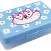 Office Depot® Brand Plastic Pencil Box, 2-1/4"H x 8-11/16"W x 5-1/8"D, Clear/Blue, Cat, Total Quantity 1