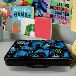 Office Depot® Brand Plastic Pencil Box, 2-1/4"H x 8-11/16"W x 5-1/8"D, Clear/Black, Games, Total Quantity 1