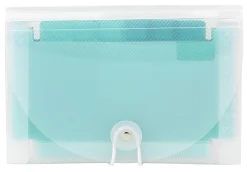 Office Depot® Brand Plastic Polypropylene Accordion Expanding File, 13 Pocket, Expansion 6", Nonstandard size, Teal, Pack of 1