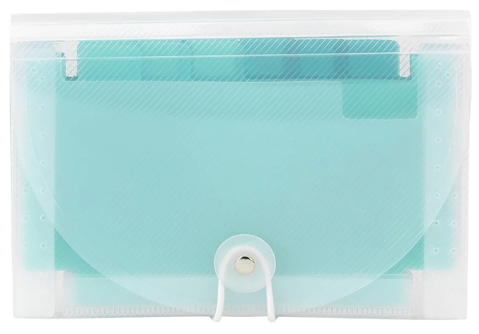 Office Depot® Brand Plastic Polypropylene Accordion Expanding File, 13 Pocket, Expansion 6", Nonstandard size, Teal, Pack of 1