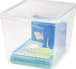 Office Depot® Brand Plastic Storage Box, 34 Quarts, Clear