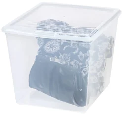 Office Depot® Brand Plastic Storage Box, 34 Quarts, Clear
