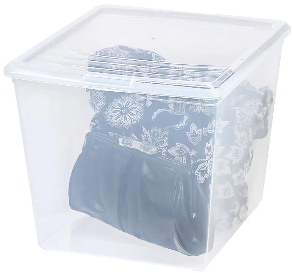 Office Depot® Brand Plastic Storage Box, 34 Quarts, Clear