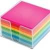 Office Depot® Brand Plexi Note Cube, 3-1/4" x 3-1/4", Unruled, 500 Sheets, Assorted Neon Colors