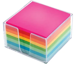Office Depot® Brand Plexi Note Cube, 3-1/4" x 3-1/4", Unruled, 500 Sheets, Assorted Neon Colors
