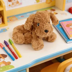 Office Depot® Brand Plush Animal Pencil Pouch, 4" x 11", Brown Dog, PM18355N