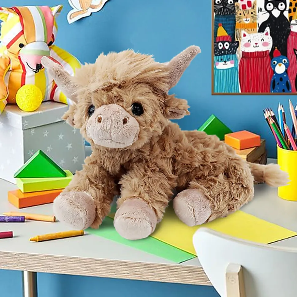 Office Depot® Brand Plush Animal Pencil Pouch, 4" x 11", Highland Cow