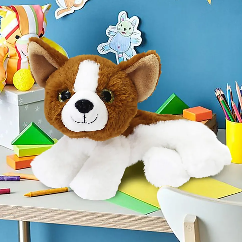 Office Depot® Brand Plush Animal Pencil Pouch, 4" x 11", Corgi