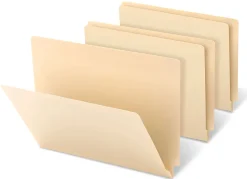 Office Depot® Brand 2-Ply End-Tab Folders, Straight-Cut Tabs, Letter Size, Manila, Box Of 100