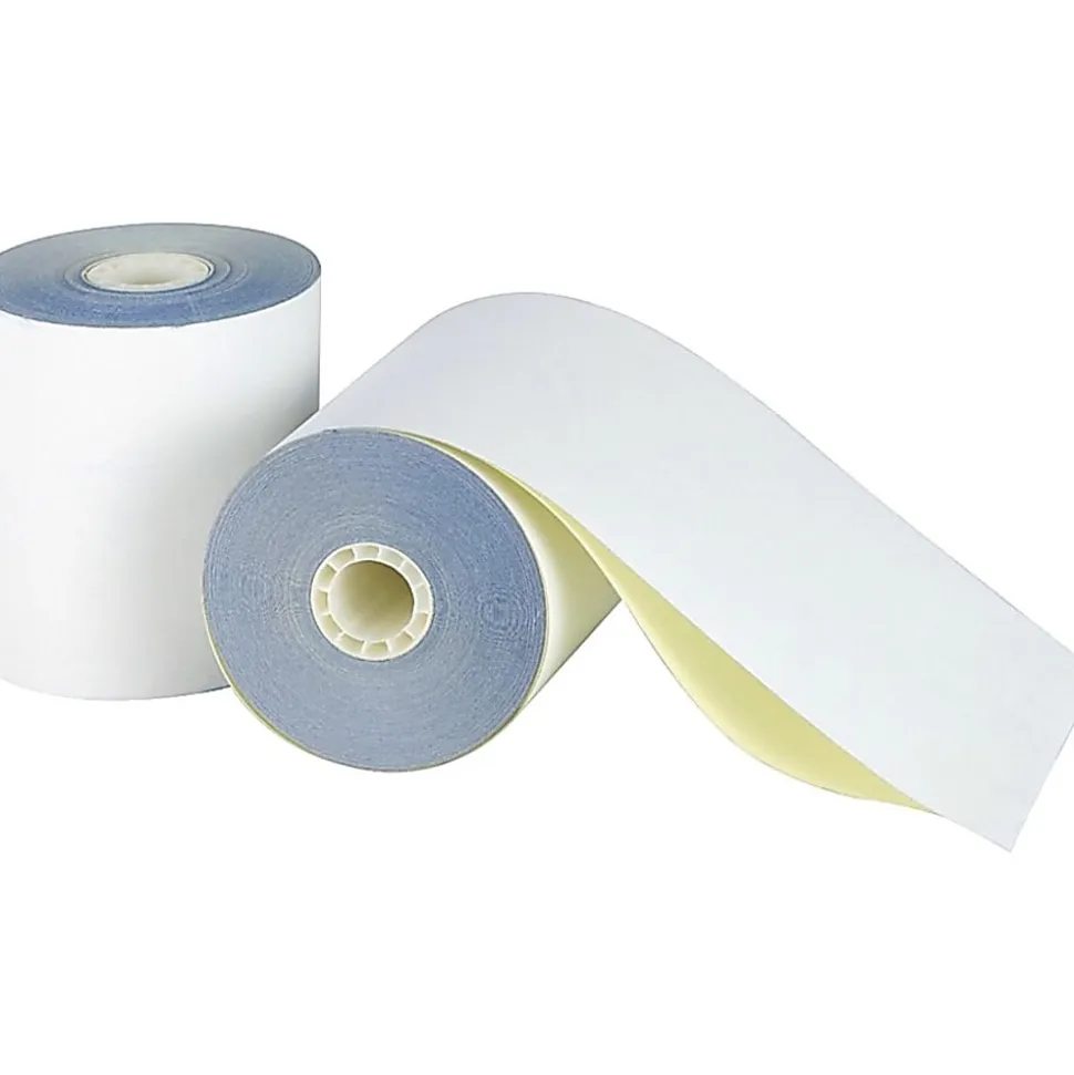 Office Depot® Brand 2-Ply Paper Rolls, 3-1/4" x 96', Canary/White, Carton Of 60