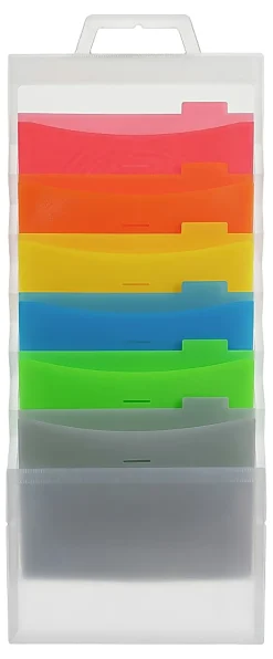 Office Depot® Brand 6-Pocket Cascading Wall File With 6 Folders, Letter Size, Clear, Total Qty 1