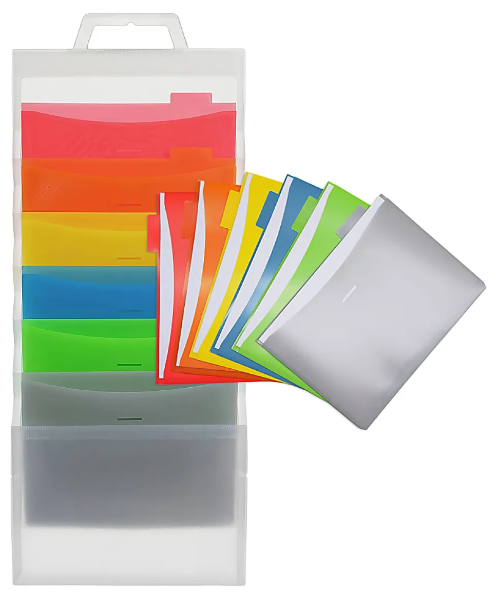 Office Depot® Brand 6-Pocket Cascading Wall File With 6 Folders, Letter Size, Clear, Total Qty 1