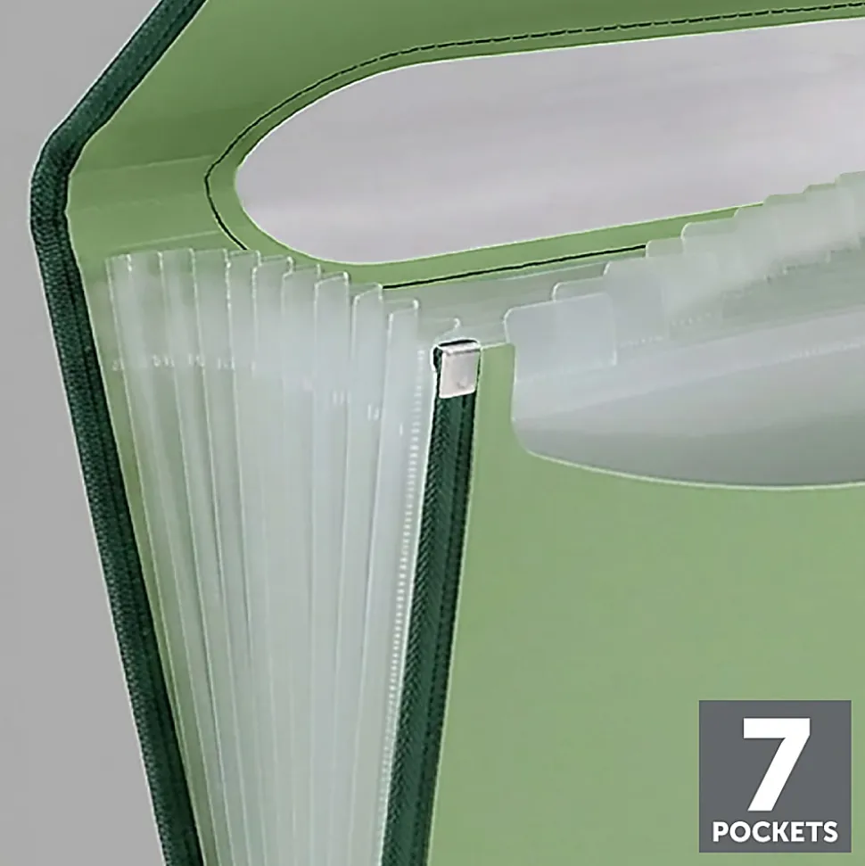 Office Depot® Brand 7-Pocket Expanding File With Clear View, Letter Size, Gelato Mint