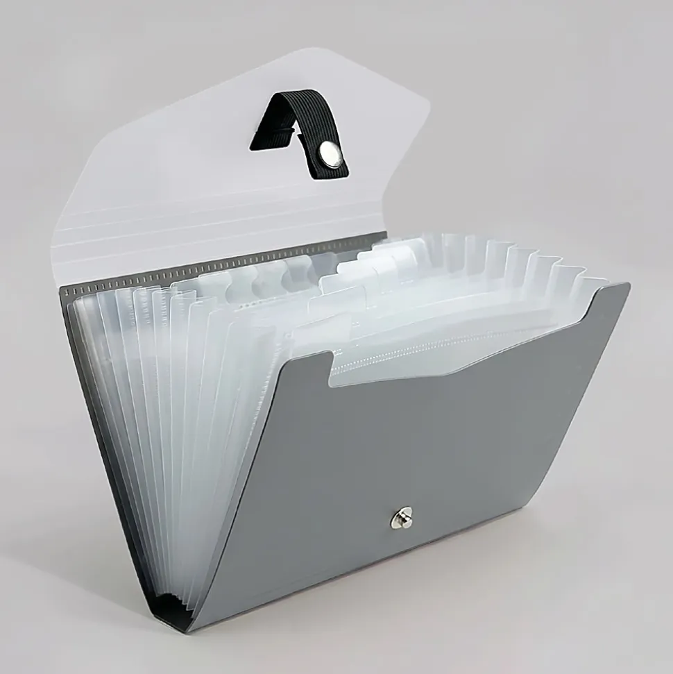 Office Depot® Brand 13-Pocket Expanding File With Snap Closure, Coupon Size, Urban Fog