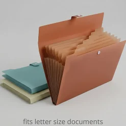 Office DepotĀ® Brand 6-Pocket Expandable Folders, Letter Size, Clay & Coast, Pack Of 3 Folders