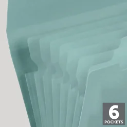 Office Depot® Brand 6-Pocket Expandable Folders, Letter Size, Clay & Coast, Pack Of 3 Folders