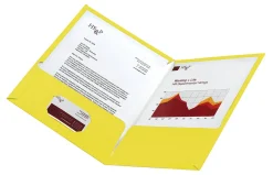 Office DepotĀ® Brand 2-Pocket Paper Folders, Yellow, Pack Of 25