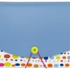 Office Depot® Brand 13-Pocket Poly Expanding File, Letter Size, Blue/Dots