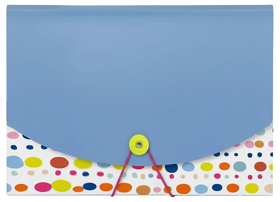 Office Depot® Brand 13-Pocket Poly Expanding File, Letter Size, Blue/Dots