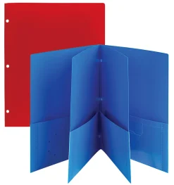 Office Depot® Brand 6-Pocket Poly Folders, Letter Size, Assorted Colors, Pack Of 2