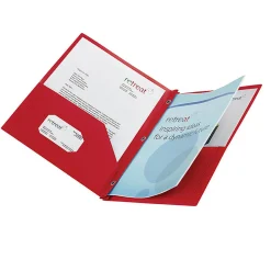 Office Depot® Brand 2-Pocket School-Grade Poly Folder with Prongs, Letter Size, Red