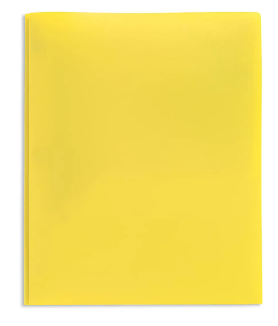 Office Depot® Brand 2-Pocket School-Grade Poly Folder with Prongs, Letter Size, Yellow
