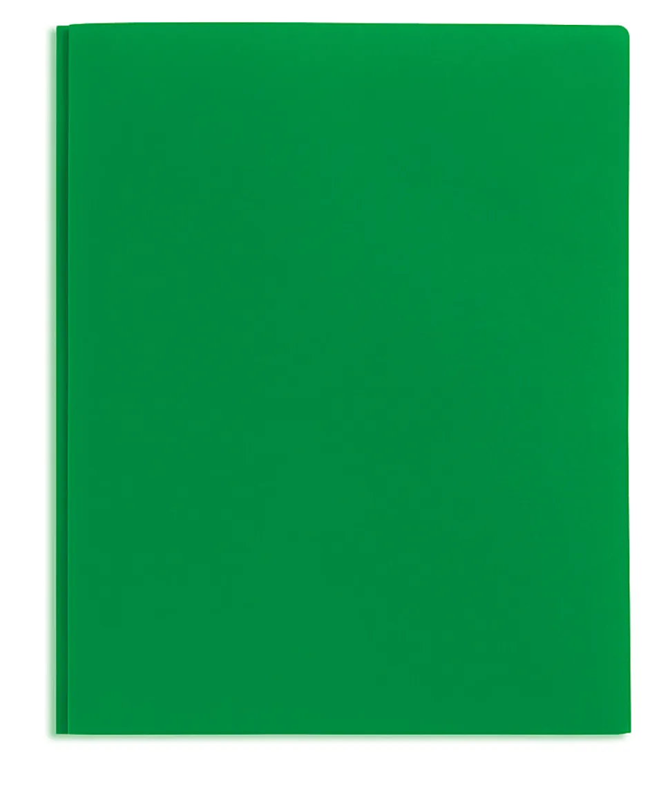 Office Depot® Brand 2-Pocket School-Grade Poly Folder with Prongs, Letter Size, Green