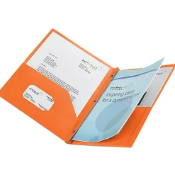 Office Depot® Brand 2-Pocket School-Grade Poly Folder with Prongs, Letter Size, Orange