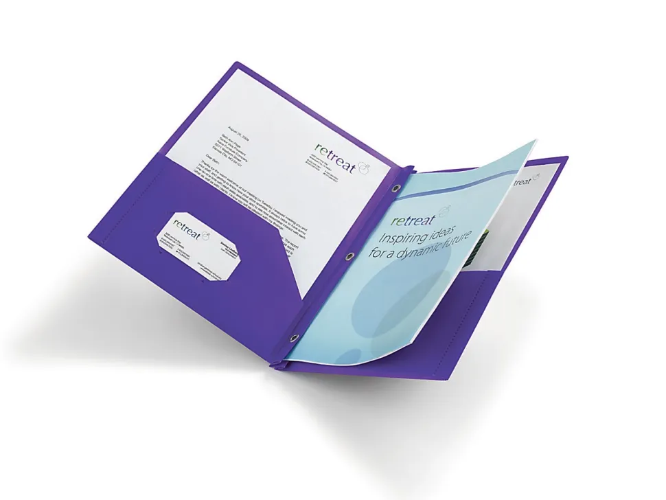 Office Depot® Brand 2-Pocket School-Grade Poly Folder with Prongs, Letter Size, Purple