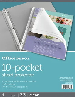 Office Depot® Brand 10-Pocket Sheet Protector, 8-1/2" x 11", Clear