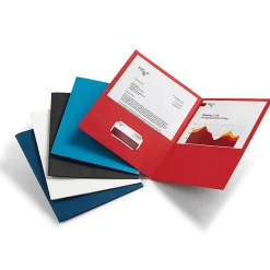 Office Depot® Brand 2-Pocket Textured Paper Folders, Assorted Colors, Pack Of 10